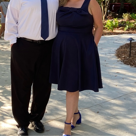 Gal Meets Glam Zoe Bow Fit and Flare Dress - Picture 2 of 4